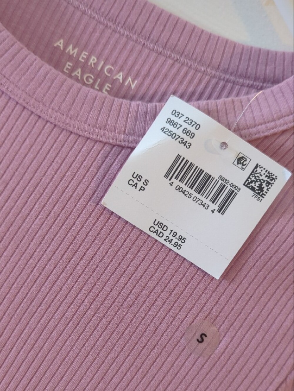 American Eagle Ribbed Tee - Picture 2 of 2